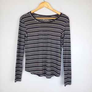 AEO American Eagle Soft & Sexy Striped Long Sleeve Black and White Top, Size XS